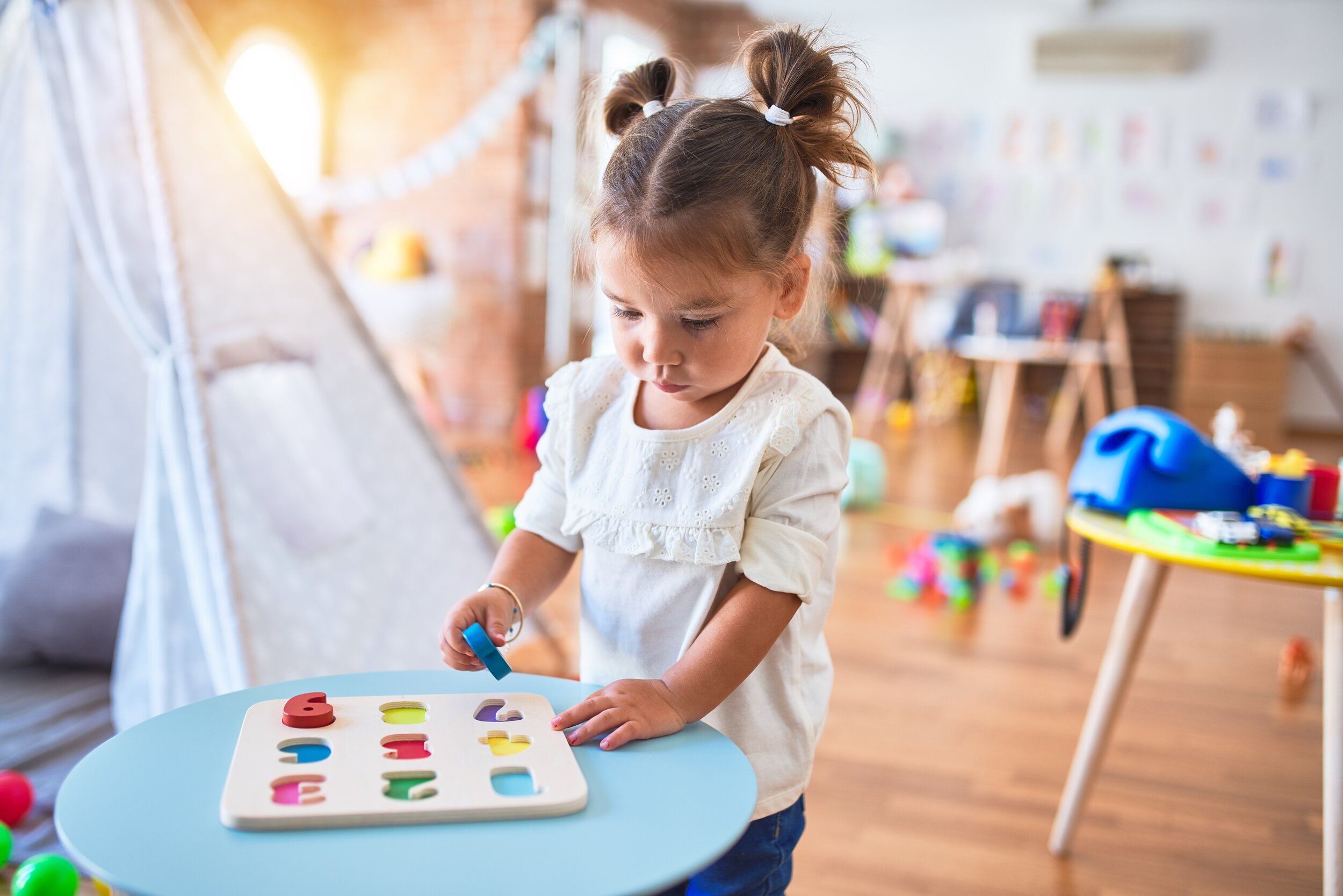 Early childhood student in Montessori program selected with educational consultant Greenwich CT